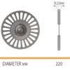 350-11-220 Spinner-Flex Diamond Disc Diameter Chart